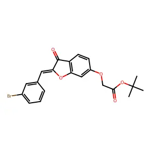 tert-butyl {[(2Z)-2-(3-bromobenzylidene)-3-oxo-2,3-dihydro-1-benzofuran-6-yl]oxy}acetate structure