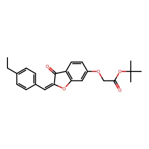 tert-butyl {[(2Z)-2-(4-ethylbenzylidene)-3-oxo-2,3-dihydro-1-benzofuran-6-yl]oxy}acetate structure