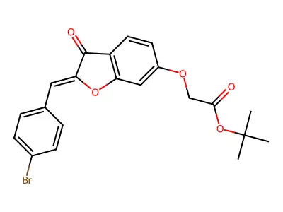 tert-butyl {[(2Z)-2-(4-bromobenzylidene)-3-oxo-2,3-dihydro-1-benzofuran-6-yl]oxy}acetate structure