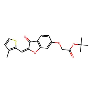 (Z)-tert-butyl 2-((2-((3-methylthiophen-2-yl)methylene)-3-oxo-2,3-dihydrobenzofuran-6-yl)oxy)acetate structure