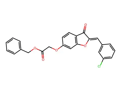 benzyl {[(2Z)-2-(3-chlorobenzylidene)-3-oxo-2,3-dihydro-1-benzofuran-6-yl]oxy}acetate structure