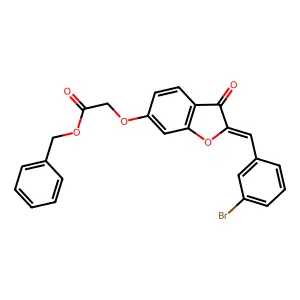 benzyl {[(2Z)-2-(3-bromobenzylidene)-3-oxo-2,3-dihydro-1-benzofuran-6-yl]oxy}acetate structure