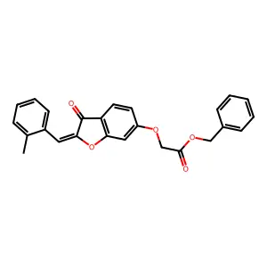 benzyl {[(2Z)-2-(2-methylbenzylidene)-3-oxo-2,3-dihydro-1-benzofuran-6-yl]oxy}acetate structure