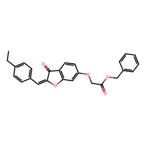 benzyl {[(2Z)-2-(4-ethylbenzylidene)-3-oxo-2,3-dihydro-1-benzofuran-6-yl]oxy}acetate structure