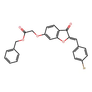 benzyl {[(2Z)-2-(4-bromobenzylidene)-3-oxo-2,3-dihydro-1-benzofuran-6-yl]oxy}acetate structure