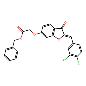 benzyl {[(2Z)-2-(3,4-dichlorobenzylidene)-3-oxo-2,3-dihydro-1-benzofuran-6-yl]oxy}acetate structure