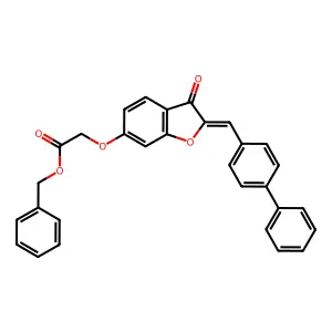 benzyl {[(2Z)-2-(biphenyl-4-ylmethylidene)-3-oxo-2,3-dihydro-1-benzofuran-6-yl]oxy}acetate structure