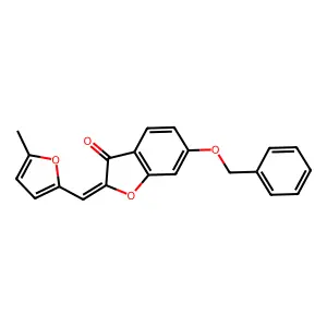 (Z)-6-(benzyloxy)-2-((5-methylfuran-2-yl)methylene)benzofuran-3(2H)-one structure