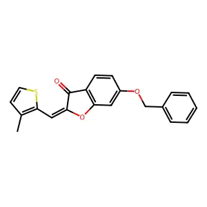 (Z)-6-(benzyloxy)-2-((3-methylthiophen-2-yl)methylene)benzofuran-3(2H)-one structure