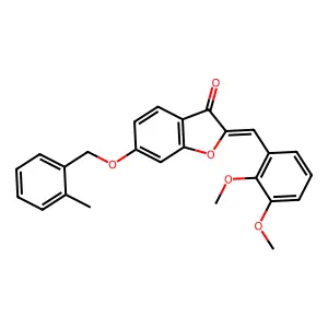 (2Z)-2-(2,3-dimethoxybenzylidene)-6-[(2-methylbenzyl)oxy]-1-benzofuran-3(2H)-one structure