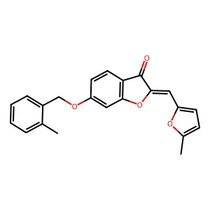 (Z)-6-((2-methylbenzyl)oxy)-2-((5-methylfuran-2-yl)methylene)benzofuran-3(2H)-one structure