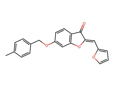 (Z)-2-(furan-2-ylmethylene)-6-((4-methylbenzyl)oxy)benzofuran-3(2H)-one structure