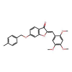 6-[(4-methylbenzyl)oxy]-2-[(Z)-1-(2,4,5-trimethoxyphenyl)methylidene]-1-benzofuran-3-one structure