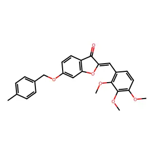 6-[(4-methylbenzyl)oxy]-2-[(Z)-1-(2,3,4-trimethoxyphenyl)methylidene]-1-benzofuran-3-one structure