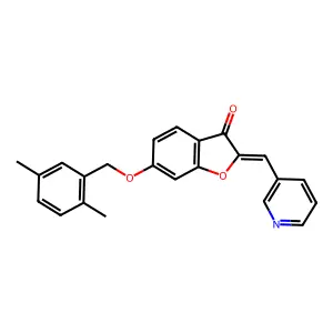 (2Z)-6-[(2,5-dimethylphenyl)methoxy]-2-[(pyridin-3-yl)methylidene]-2,3-dihydro-1-benzofuran-3-one structure