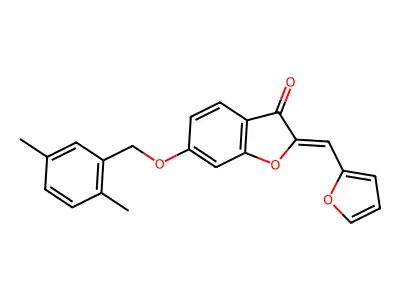 (Z)-6-((2,5-dimethylbenzyl)oxy)-2-(furan-2-ylmethylene)benzofuran-3(2H)-one structure
