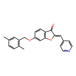 (Z)-6-((2,5-dimethylbenzyl)oxy)-2-(pyridin-4-ylmethylene)benzofuran-3(2H)-one structure