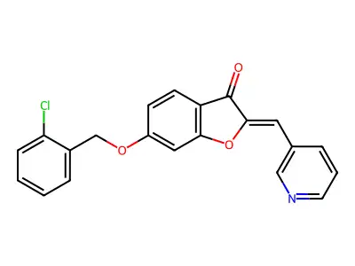 (Z)-6-((2-chlorobenzyl)oxy)-2-(pyridin-3-ylmethylene)benzofuran-3(2H)-one structure