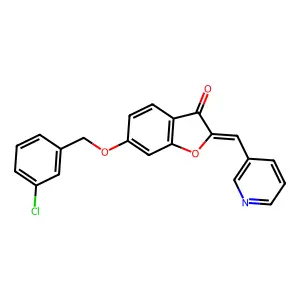 (Z)-6-((3-chlorobenzyl)oxy)-2-(pyridin-3-ylmethylene)benzofuran-3(2H)-one structure