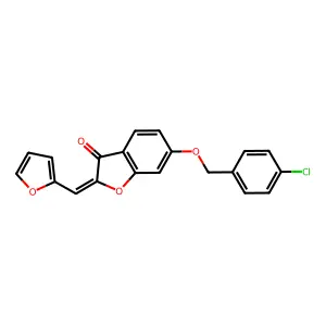 (Z)-6-((4-chlorobenzyl)oxy)-2-(furan-2-ylmethylene)benzofuran-3(2H)-one structure