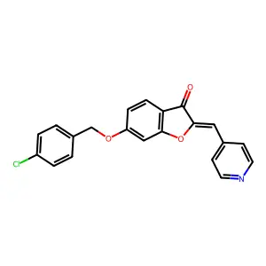 (Z)-6-((4-chlorobenzyl)oxy)-2-(pyridin-4-ylmethylene)benzofuran-3(2H)-one structure