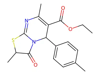 ethyl 2,7-dimethyl-5-(4-methylphenyl)-3-oxo-2,3-dihydro-5H-[1,3]thiazolo[3,2-a]pyrimidine-6-carboxylate structure