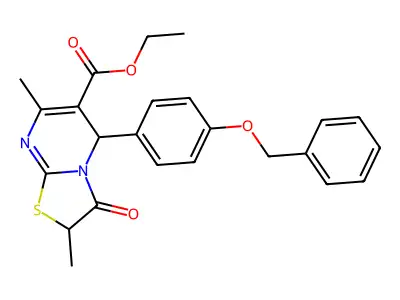 ethyl 5-[4-(benzyloxy)phenyl]-2,7-dimethyl-3-oxo-2,3-dihydro-5H-[1,3]thiazolo[3,2-a]pyrimidine-6-carboxylate structure