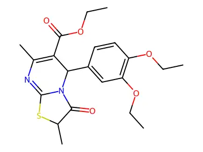 ethyl 5-(3,4-diethoxyphenyl)-2,7-dimethyl-3-oxo-2,3-dihydro-5H-[1,3]thiazolo[3,2-a]pyrimidine-6-carboxylate structure
