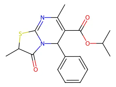 isopropyl 2,7-dimethyl-3-oxo-5-phenyl-2,3-dihydro-5H-[1,3]thiazolo[3,2-a]pyrimidine-6-carboxylate structure