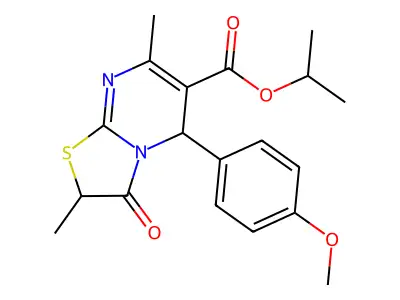 isopropyl 5-(4-methoxyphenyl)-2,7-dimethyl-3-oxo-2,3-dihydro-5H-[1,3]thiazolo[3,2-a]pyrimidine-6-carboxylate structure