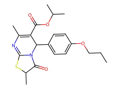 isopropyl 2,7-dimethyl-3-oxo-5-(4-propoxyphenyl)-2,3-dihydro-5H-[1,3]thiazolo[3,2-a]pyrimidine-6-carboxylate structure