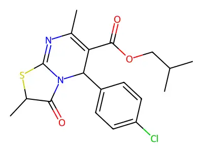 isobutyl 5-(4-chlorophenyl)-2,7-dimethyl-3-oxo-2,3-dihydro-5H-[1,3]thiazolo[3,2-a]pyrimidine-6-carboxylate structure