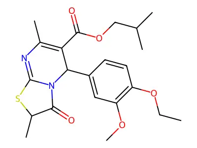 2-methylpropyl 5-(4-ethoxy-3-methoxyphenyl)-2,7-dimethyl-3-oxo-2,3-dihydro-5H-[1,3]thiazolo[3,2-a]pyrimidine-6-carboxylate structure