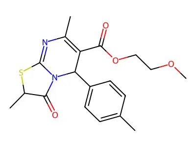 2-methoxyethyl 2,7-dimethyl-5-(4-methylphenyl)-3-oxo-2,3-dihydro-5H-[1,3]thiazolo[3,2-a]pyrimidine-6-carboxylate structure