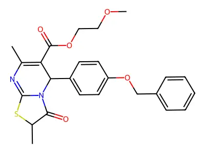 2-methoxyethyl 5-[4-(benzyloxy)phenyl]-2,7-dimethyl-3-oxo-2,3-dihydro-5H-[1,3]thiazolo[3,2-a]pyrimidine-6-carboxylate structure
