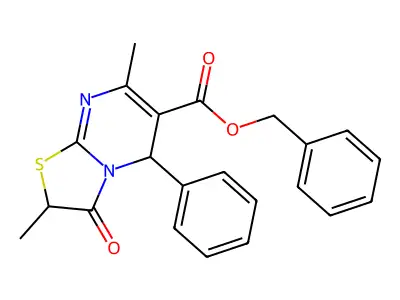 benzyl 2,7-dimethyl-3-oxo-5-phenyl-2,3-dihydro-5H-[1,3]thiazolo[3,2-a]pyrimidine-6-carboxylate structure