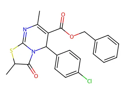 benzyl 5-(4-chlorophenyl)-2,7-dimethyl-3-oxo-2,3-dihydro-5H-[1,3]thiazolo[3,2-a]pyrimidine-6-carboxylate structure