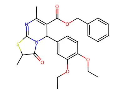 benzyl 5-(3,4-diethoxyphenyl)-2,7-dimethyl-3-oxo-2,3-dihydro-5H-[1,3]thiazolo[3,2-a]pyrimidine-6-carboxylate structure