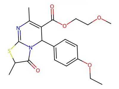 2-methoxyethyl 5-(4-ethoxyphenyl)-2,7-dimethyl-3-oxo-2,3-dihydro-5H-[1,3]thiazolo[3,2-a]pyrimidine-6-carboxylate structure