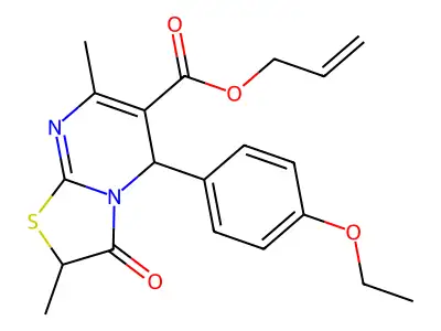 allyl 5-(4-ethoxyphenyl)-2,7-dimethyl-3-oxo-2,3-dihydro-5H-[1,3]thiazolo[3,2-a]pyrimidine-6-carboxylate structure