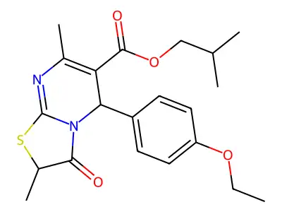 isobutyl 5-(4-ethoxyphenyl)-2,7-dimethyl-3-oxo-2,3-dihydro-5H-[1,3]thiazolo[3,2-a]pyrimidine-6-carboxylate structure