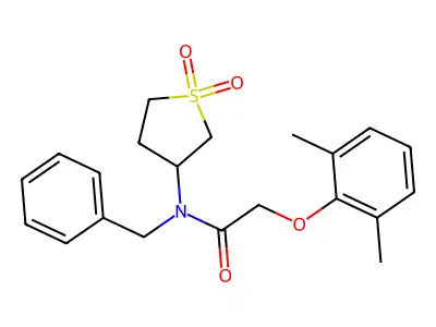 N-benzyl-2-(2,6-dimethylphenoxy)-N-(1,1-dioxidotetrahydrothiophen-3-yl)acetamide structure