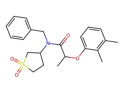 N-benzyl-2-(2,3-dimethylphenoxy)-N-(1,1-dioxidotetrahydrothiophen-3-yl)propanamide structure