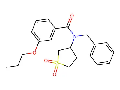 N-benzyl-N-(1,1-dioxidotetrahydrothiophen-3-yl)-3-propoxybenzamide structure