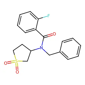 N-benzyl-N-(1,1-dioxothiolan-3-yl)-2-fluorobenzamide structure