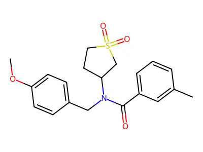 N-(1,1-dioxidotetrahydrothiophen-3-yl)-N-(4-methoxybenzyl)-3-methylbenzamide structure