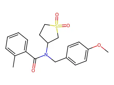 N-(1,1-dioxidotetrahydrothiophen-3-yl)-N-(4-methoxybenzyl)-2-methylbenzamide structure