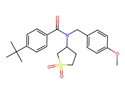 4-tert-butyl-N-(1,1-dioxidotetrahydrothiophen-3-yl)-N-(4-methoxybenzyl)benzamide structure