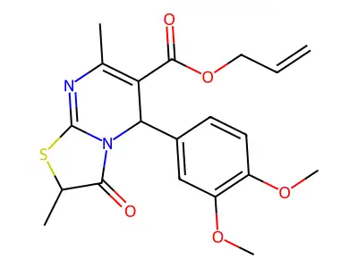 allyl 5-(3,4-dimethoxyphenyl)-2,7-dimethyl-3-oxo-2,3-dihydro-5H-[1,3]thiazolo[3,2-a]pyrimidine-6-carboxylate structure