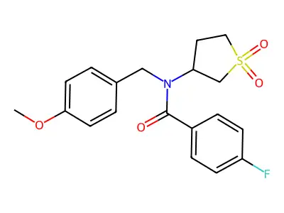 N-(1,1-dioxidotetrahydrothiophen-3-yl)-4-fluoro-N-(4-methoxybenzyl)benzamide structure